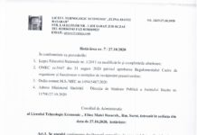 Hotărârea nr. 6 / 17.10.2020